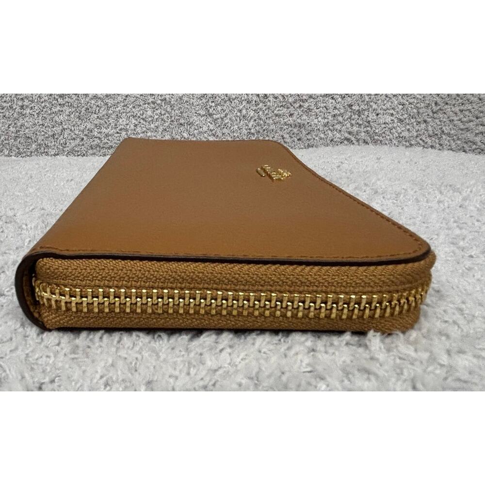 Coach Brown Pebbled Leather Continental Accordion Zip Wallet #76949 - Picture 2 of 8